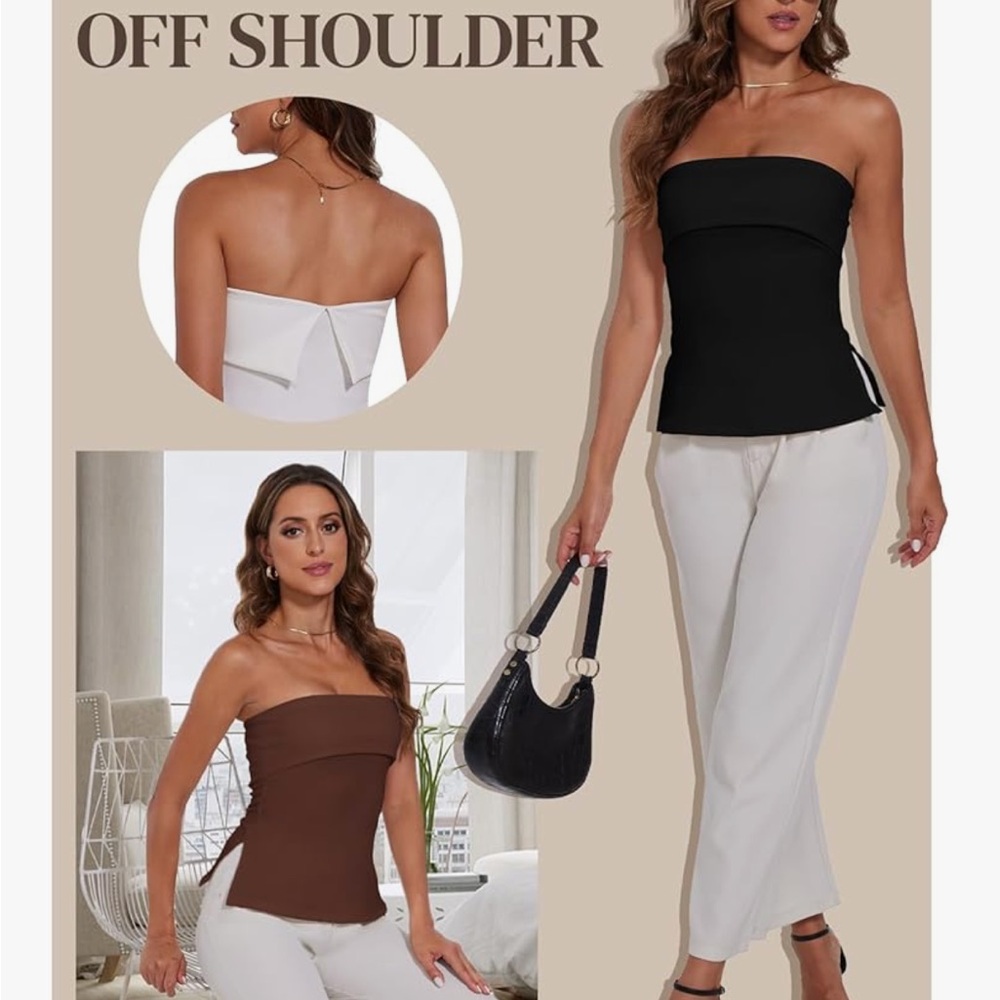Strapless Black Women's Top - Sleek Tube Style - Picture 4 of 8